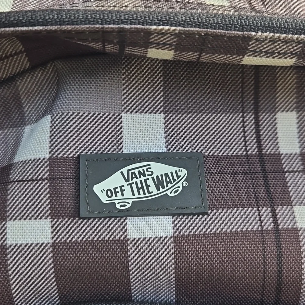 Vans Black White Plaid Backpack School Campus Skater Y2K Streetwear Travel Bag
